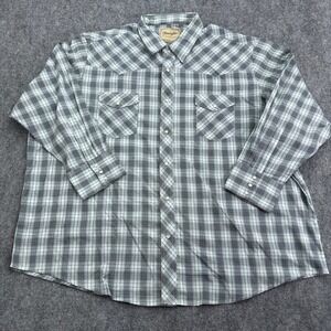 Wrangler Shirt Mens 3XL Plaid Pearl Snap Western Yoke Long Sleeve Cowboy‎ Rodeo